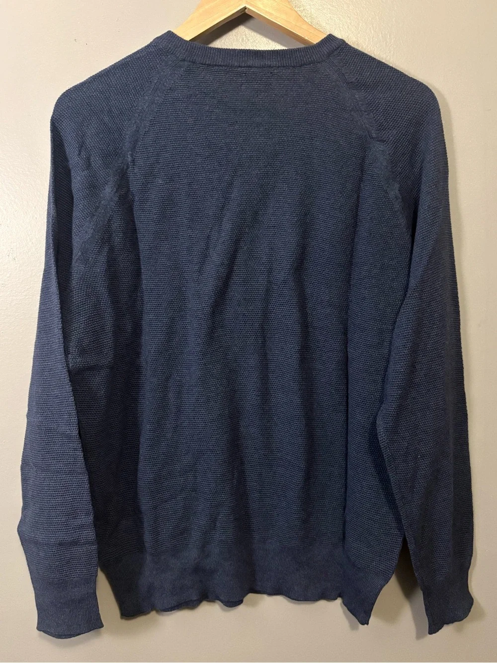 J. Crew Men’s Navy Textured Crewneck Sweater Cotton Medium
